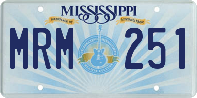 MS license plate MRM251