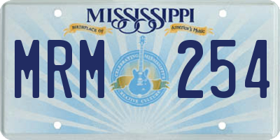 MS license plate MRM254