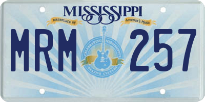 MS license plate MRM257