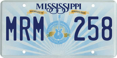 MS license plate MRM258
