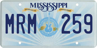 MS license plate MRM259