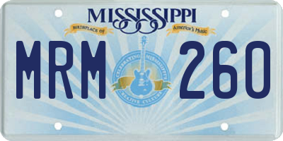 MS license plate MRM260