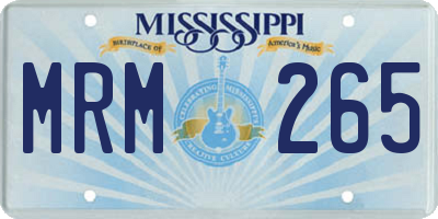 MS license plate MRM265