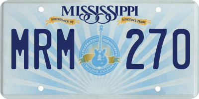 MS license plate MRM270