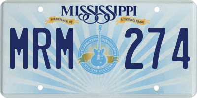 MS license plate MRM274