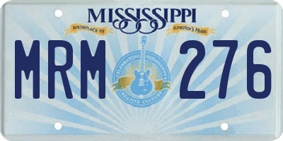 MS license plate MRM276