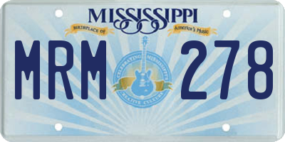 MS license plate MRM278