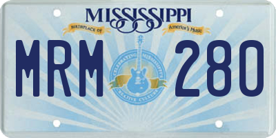 MS license plate MRM280