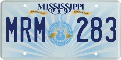MS license plate MRM283