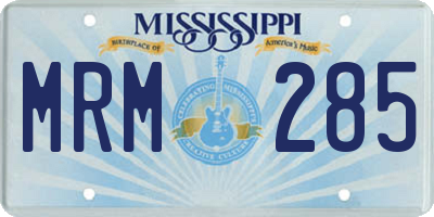 MS license plate MRM285