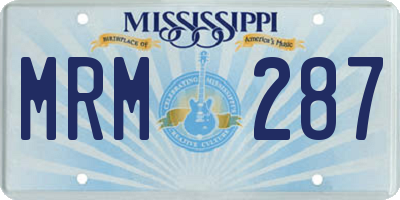 MS license plate MRM287
