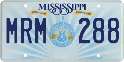 MS license plate MRM288