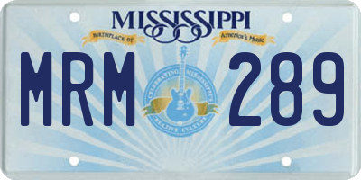 MS license plate MRM289