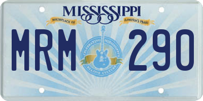 MS license plate MRM290