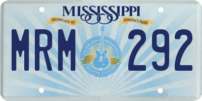 MS license plate MRM292