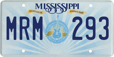 MS license plate MRM293