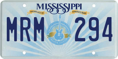 MS license plate MRM294
