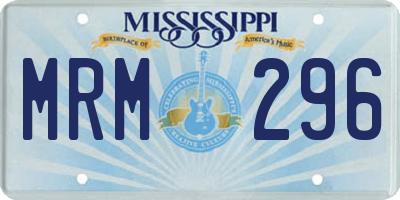 MS license plate MRM296