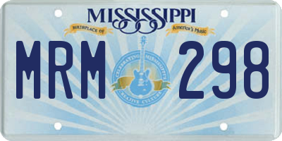 MS license plate MRM298