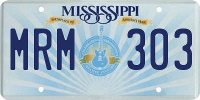 MS license plate MRM303