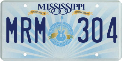MS license plate MRM304