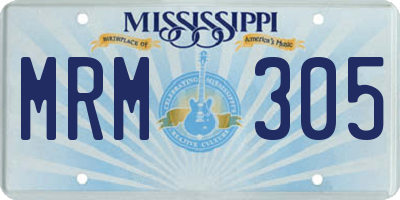 MS license plate MRM305