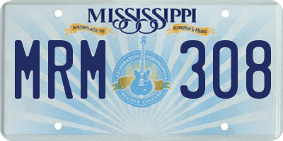 MS license plate MRM308