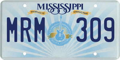 MS license plate MRM309