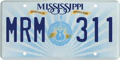 MS license plate MRM311