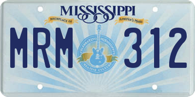 MS license plate MRM312