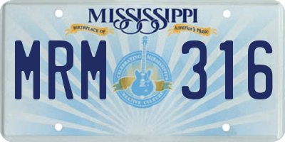MS license plate MRM316