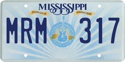 MS license plate MRM317
