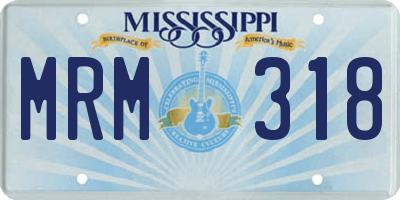 MS license plate MRM318