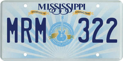 MS license plate MRM322