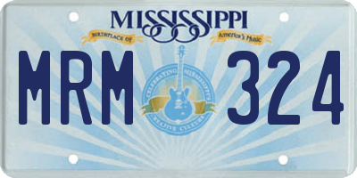 MS license plate MRM324