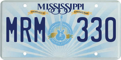 MS license plate MRM330