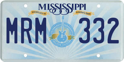 MS license plate MRM332