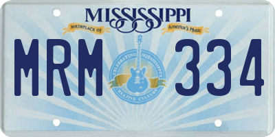 MS license plate MRM334