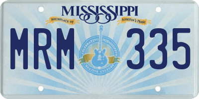 MS license plate MRM335