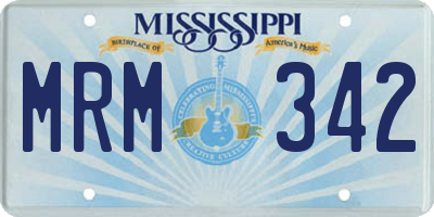 MS license plate MRM342