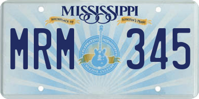 MS license plate MRM345