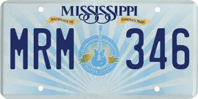 MS license plate MRM346