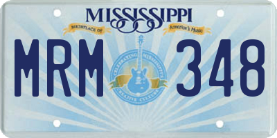 MS license plate MRM348