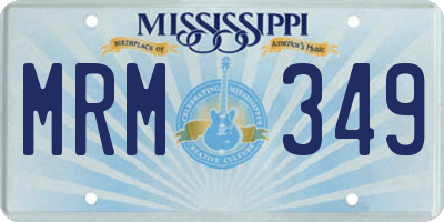 MS license plate MRM349
