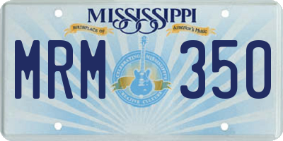 MS license plate MRM350