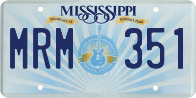 MS license plate MRM351