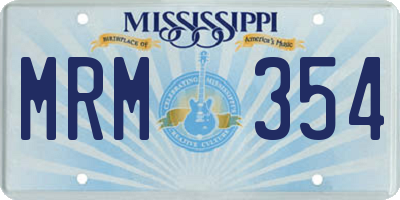 MS license plate MRM354