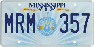MS license plate MRM357