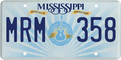 MS license plate MRM358