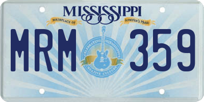 MS license plate MRM359